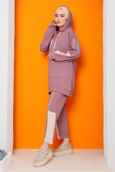 TRENDTESETTÜR 2822 Model Color Block Tracksuit and Trousers Set
