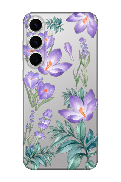 frondcase حافظة هاتف شفافة لهاتف سامسونج S24 FE زهرة الشتاء