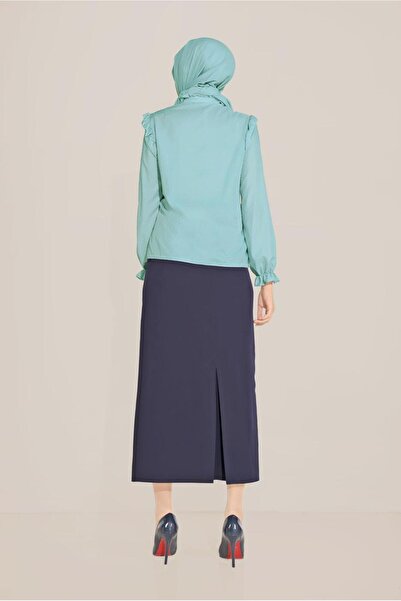 TRENDTESETTÜR WOMEN BLUE (AQUA)	RIFFIR DETAIL BUTTONED BLUZ 40798