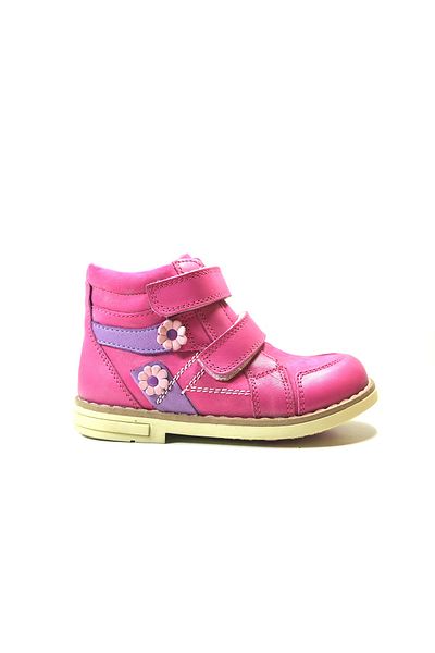 Onlo Ayakkabı Onlo Shoes PN.671 Γνήσιο Δερμάτινο Ροζ Velcro Ορθοπεδικές Κοριτσίστικες Μπότες