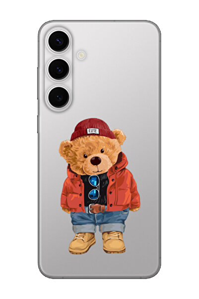 frondcase حافظة هاتف سامسونج S24 FE S24 FE دمية الدب تيدي الشفافة