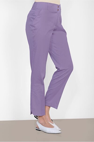 TRENDTESETTÜR WOMEN'S PURPLE (A.LILA) ANKLE PIECE SLIT PANT 7575