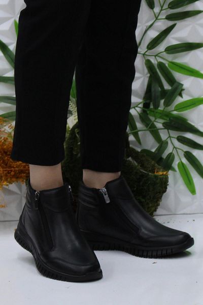 Mehmet Mete 4004 Black Comfortable Soft Original Genuine Leather Women's Boots