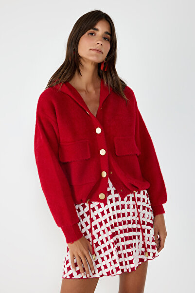 No Matter What Hooded Buttoned Women's Cardigan with Pockets