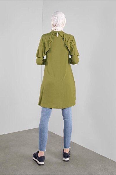 TRENDTESETTÜR Women's Fuchsia Collar Flounced Tunic 41237