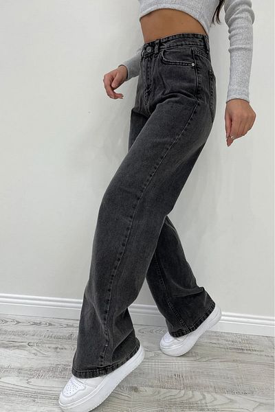 SANTA BELLA 90's Smoked Power Lycra Super High Waist Loose Jeans Palazzo Pants