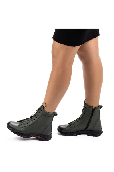 MixBrand Kadın Hakiki Deri Kauçuk Taban Günlük Spor Bot
