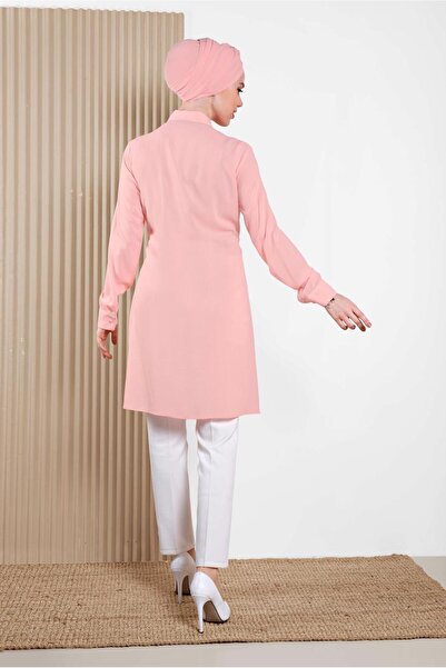 TRENDTESETTÜR Women's Powder Front Tie Detailed Tunic 4313