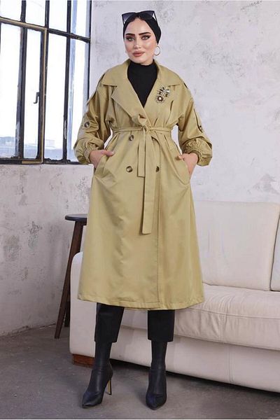 TRENDTESETTÜR Γυναικεία καφέ (CAMEL) Ζώνη Trench Coat T 9329