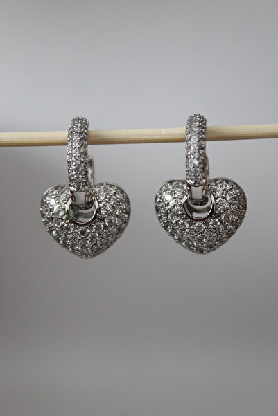 Nenya أقراط الحب المطرزة بحجر الزركون الفولاذي VIP مع طرف قابل للإزالة