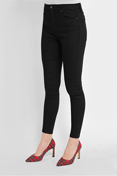 TRENDTESETTÜR Women's Black High Waist Pocket Detailed Trousers 70206-1