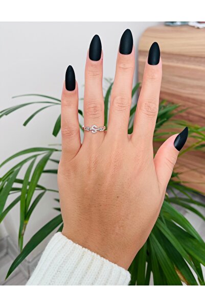 RM Bijuteri الزركون حجر العلامة التجارية نموذج تصميم حرف S حلقة حروف الصلب قابل للتعديل