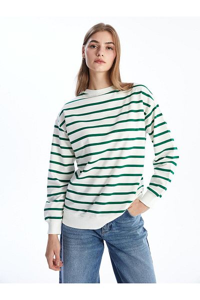 LC Waikiki Hanorac pentru femei LCW Comfort Striped Crew Deck Stripe