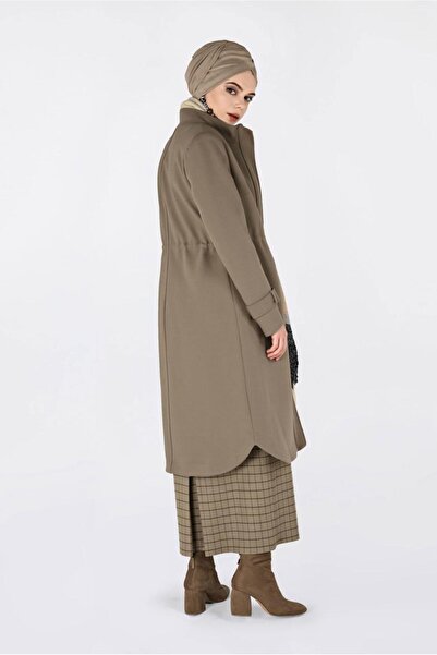 TRENDTESETTÜR WOMEN'S COFFEE (CAMEL) ZIPPERED SPOON COAT 9812