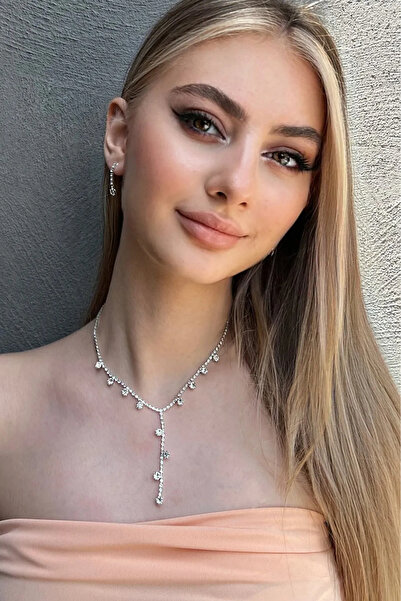 Saint Charmes Abiye Kolye Küpe Set