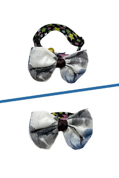 Aka Cat Collar with Bow Tie Adjustable and Bell-1Cm En Black-Yellow-Red-Blue-Pink-Green-Turquoise