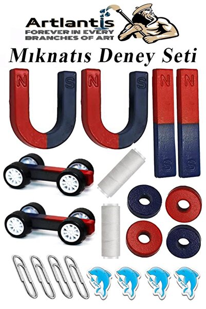 Artlantis Mıknatıs Seti 20 Parça 1 Paket Deney Malzemesi Okul Projeleri İçin Manyetik U I Araba Halka Mıknatıs