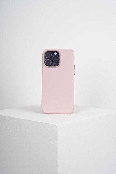 WATCHOFROYAL Triton Iphone 15 Pro Max Pembe Kılıf Magsafe Özellikli Deri Kılıf