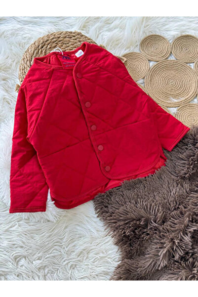 ZARİNA Unisex Kapitone Kırmızı Mont