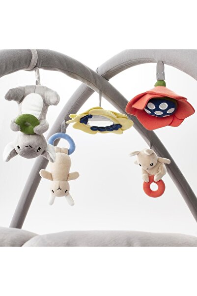 IKEA Oyuncaklı Bebek Oyun Halısı 90x49 Cm Gri Renk Aktivite-bebek Jimnastiği Oyun Halısı