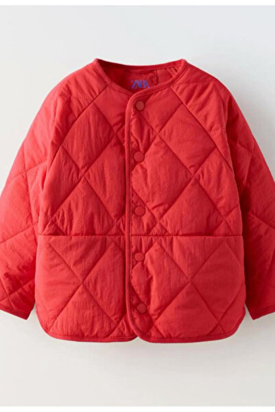 ZARİNA Unisex Kapitone Kırmızı Mont