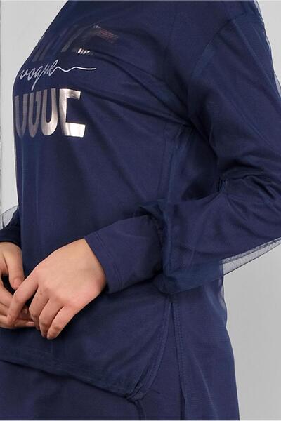 Alvina 41239 Model Tulle and Printed Double Tunic