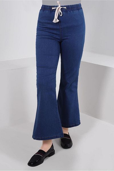 TRENDTESETTÜR Pantaloni de damă din denim bleumarin - picior evazat T 0405