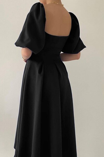 misigo MATMAZEL UZUN BOY ELBİSE SİYAH