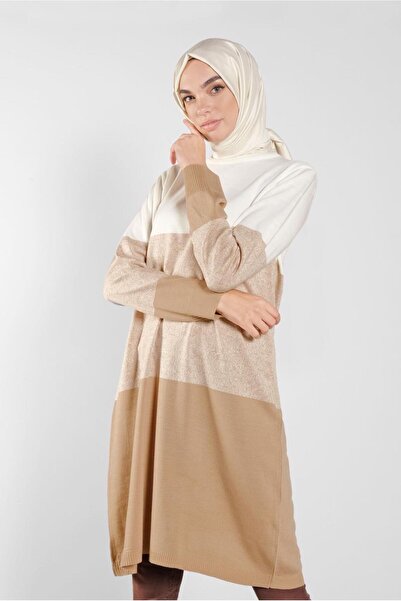 Alvina 41075 Model Color Transition Thin Knitwear Tunic