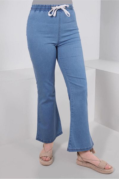 TRENDTESETTÜR Pantaloni de damă din denim albastru evazați - T 0405