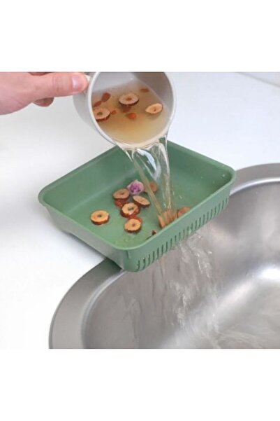 IKEA SKOLAST Gıda Atık Kabı Yeşil, Lavabo Süzgeci 16x17x5 cm