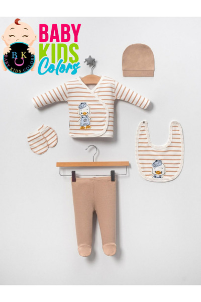 baby kids colors طقم ملابس مطرزة بنقشة البط (في صندوق) 100% قطن للمواليد الجد...