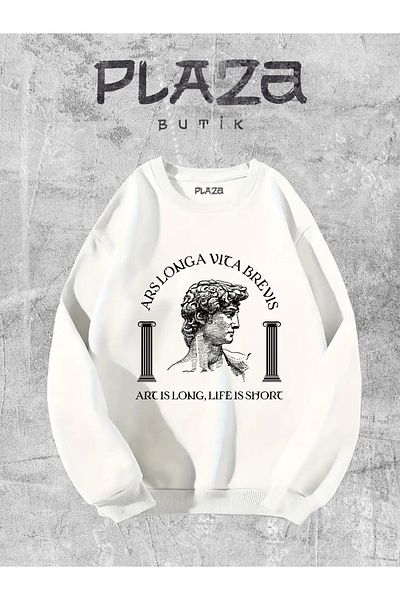 Plaza Butik Hanorac unisex cu decolteu în formă de A este lung supradimensionat