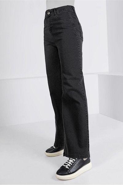 TRENDTESETTÜR Γκρι Loose Fit Γυναικείο Παντελόνι Τζιν - SMOKED T 0505
