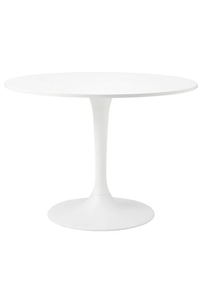 IKEA yuvarlak mutfak masası, beyaz, 4 kişilik, 103 cm