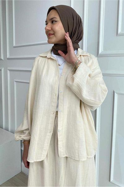 TRENDTESETTÜR ΓΥΝΑΙΚΕΙΑ ΜΠΕΖ (A.BEIGE) ΜΑΝΤΙΚΕΣ ΕΛΑΣΤΙΚΗ ΦΟΥΣΤΑ ΣΕΤ ΜΟΥΣΛΙΝΑ T 20113
