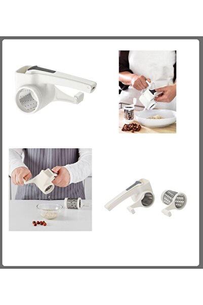 IKEA Rende, Beyaz Renk 17 cm Meridyendukkan 2'li Döner Rende Aparatı Paslanma...