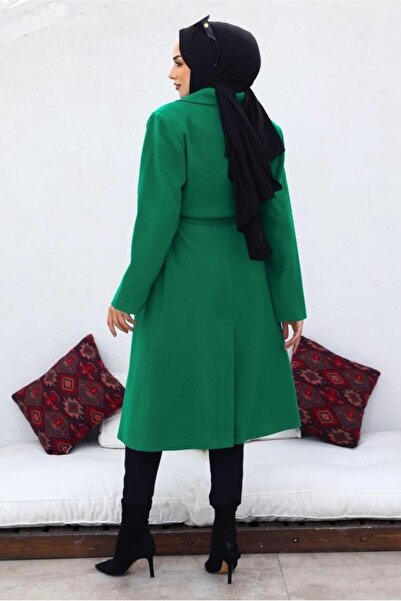 TRENDTESETTÜR Green Belted Women's Coat - T 02516
