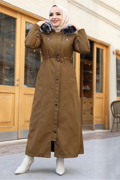 TRENDTESETTÜR Γυναικείο Καφέ (CAMEL) Μανδύα με κουκούλα T 0867