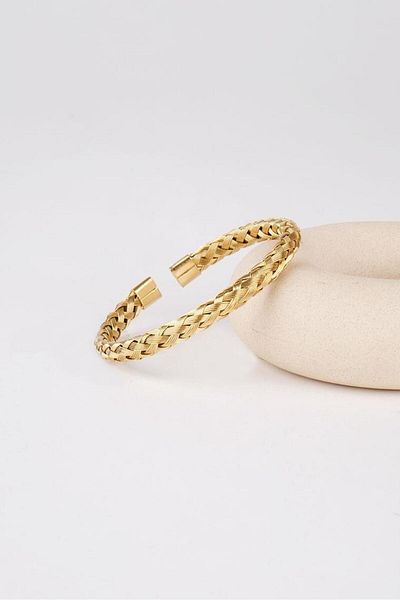 WATCHOFROYAL Gold Colored Titanium Steel Bracelet - Knitting