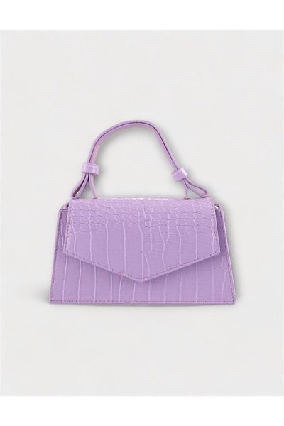 WATCHOFROYAL Lilac Women's Crocodile Patterned Mini Handbag and Crossbody Bag ALESSIA