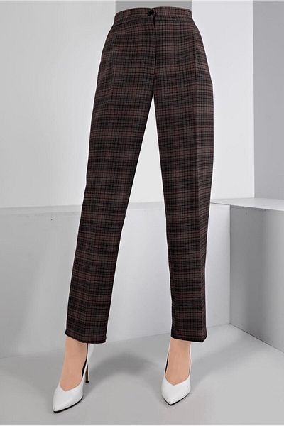 TRENDTESETTÜR Γυναικείο παντελόνι με καρό βιζόν - T 70476