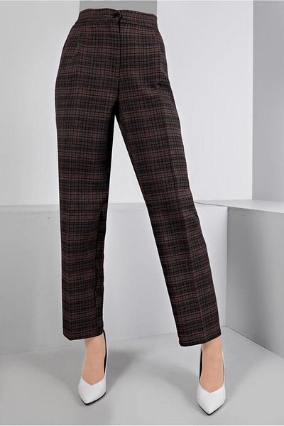 TRENDTESETTÜR Γυναικείο παντελόνι με καρό βιζόν - T 70476
