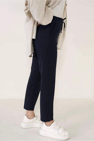 TRENDTESETTÜR PANTALONI DE ELASTIC CU TALIE ALBASTRU ÎNCHIS T 4266
