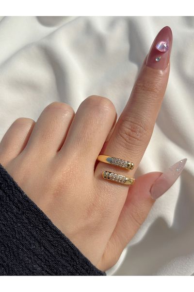 Eylülün Takısı Women's Gold Color Stone Vintage Ring