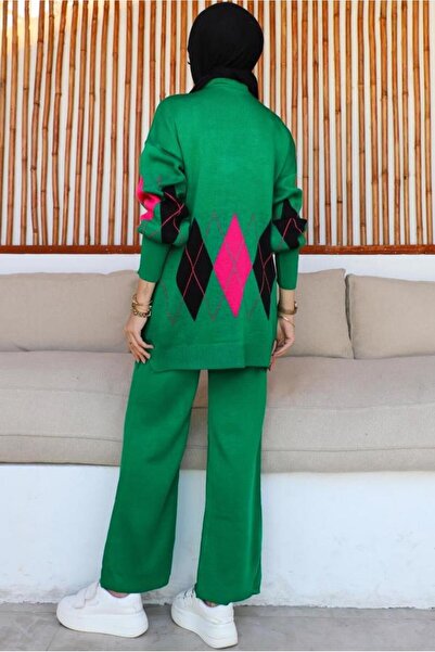 TRENDTESETTÜR WOMEN'S GREEN TROUSERS Knitwear Suit T 00032