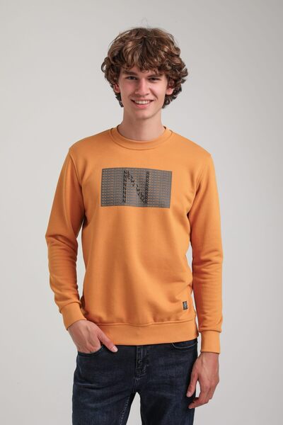 NEW WORLD POLO Crew Neck Mustard Slim Fit Sweatshirt 23Fwm60152