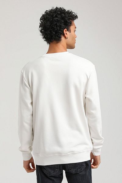 NEW WORLD POLO Crew Neck Ecru Slim Fit Sweatshirt 23FWM60159