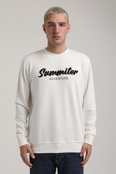 NEW WORLD POLO Crew Neck Ecru Slim Fit Sweatshirt 24Fwm60177