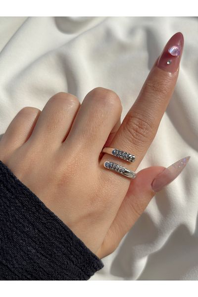 Eylülün Takısı Women's Silver Color Stone Vintage Ring
